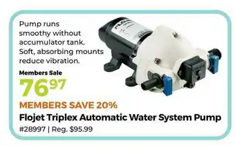 Camping World Flojet Triplex Automatic Water System Pump offer