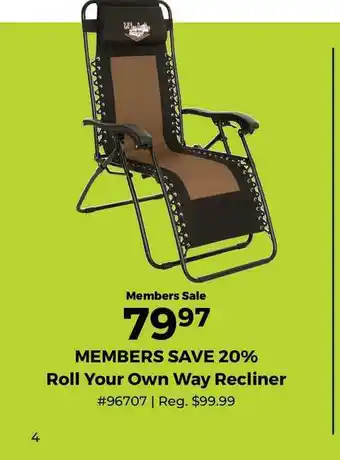 Camping World Roll Your Own Way Recliner offer