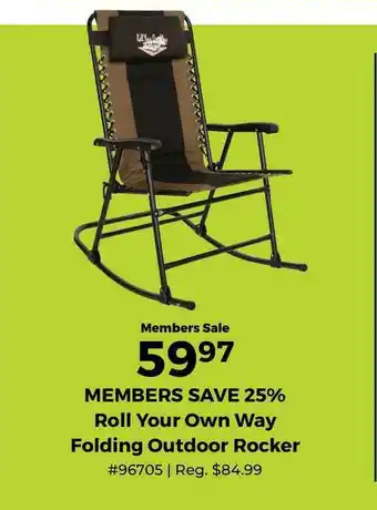 Camping World Roll Your Own Way Folding Outdoor Rocker offer