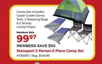 Camping World Stansport 2-Person 5-Piece Camp Set offer