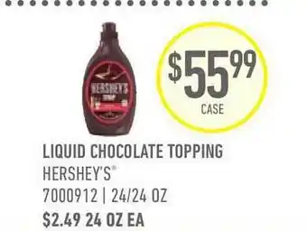 US Foods Chef's Store Liquid Chocolate Topping Hershey's offer