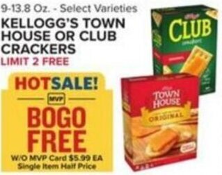 Food Lion KELLOGG'S TOWN HOUSE OR CLUB CRACKERS offer
