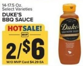 Food Lion DUKE'S BBQ SAUCE offer