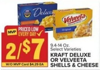 Food Lion KRAFT DELUXE OR VELVEETA SHELLS & CHEESE offer