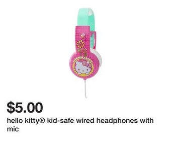 Five Below Hello kitty® kid-safe wired headphones with mic offer