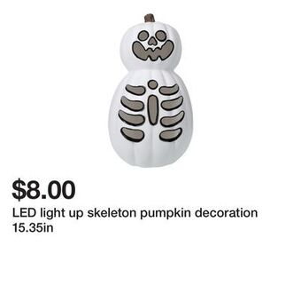Five Below Led light up skeleton pumpkin decoration 15.35in offer