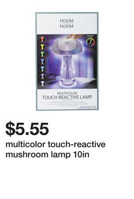 Five Below Multicolor touch-reactive mushroom lamp 10in offer
