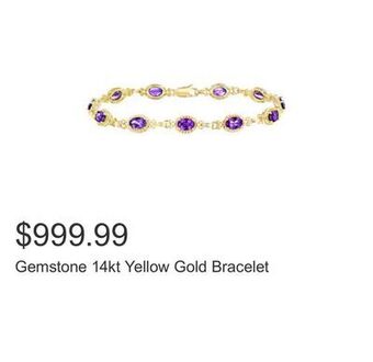 Costco Gemstone 14kt yellow gold bracelet offer
