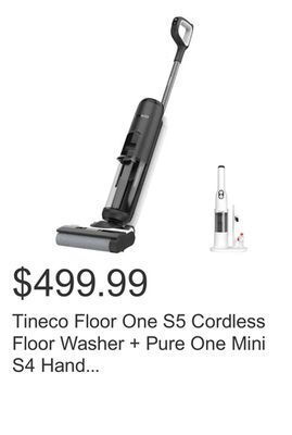 Costco Tineco floor one s5 cordless floor washer + pure one mini s4 hand vacuum cleaner offer