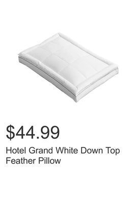 Costco Hotel grand white down top feather pillow offer