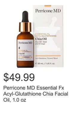 Costco Perricone md essential fx acyl-glutathione chia facial oil, 1.0 oz offer