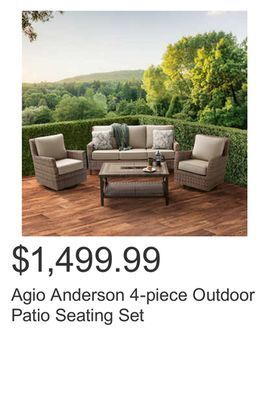 Costco Agio anderson 4-piece outdoor patio seating set offer