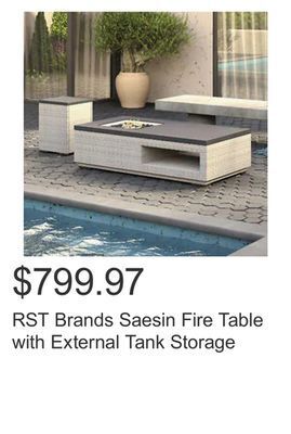 Costco Rst brands saesin fire table with external tank storage offer