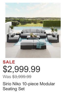 Costco Sirio niko 10-piece modular seating set offer