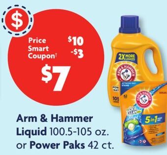 Family Dollar Arm & hammer liquid 100.5-105 oz. or power paks 42 ct. offer