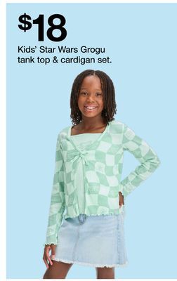 Target Kids' star wars grogu tank top & cardigan set offer