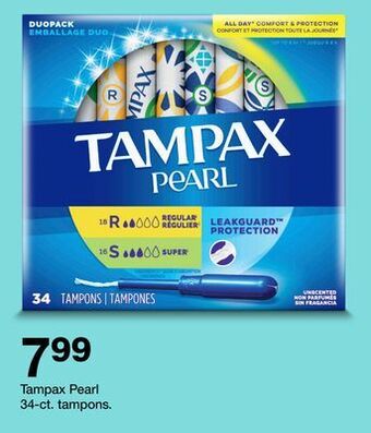 Target Tampax pearl 34-ct. tampons. offer