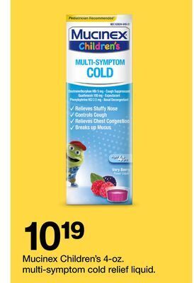 Target Mucinex children's 4-oz. multi-symptom cold relief liquid offer