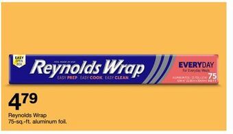 Target Reynolds wrap 75-sq.- ft. aluminum foil offer