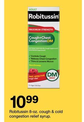 Target Robitussin 8-oz. cough & cold congestion relief syrup offer