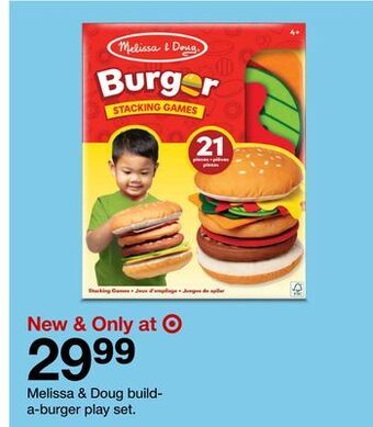 Target Melissa & doug build-a-burger play set offer