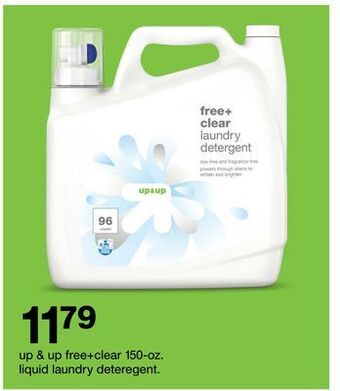 Target Up & up free + clear 150-oz. liquid laundry deteregent offer