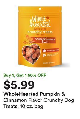 Petco Pumpkin & cinnamon flavor crunchy dog treats, 10 oz. bag offer