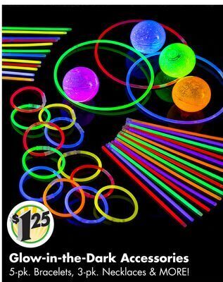 Dollar Tree Glow-in-the-dark accessories offer