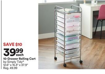 Michaels 10-drawer rolling cart by simply tidy® offer