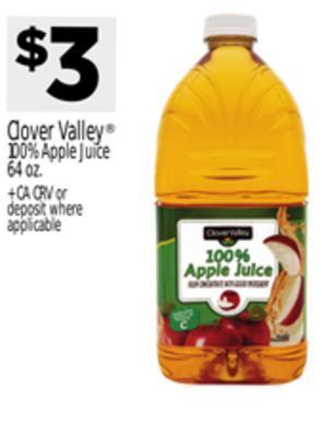 Dollar General Clover valley® 100% apple juice offer