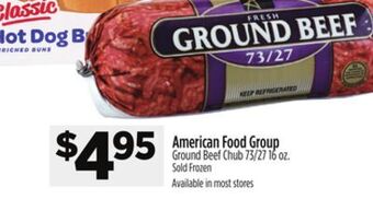 Dollar General American food group ground beef chub offer