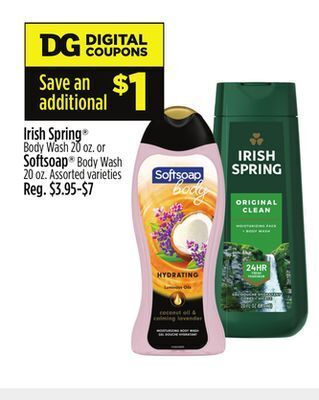 Dollar General Irish spring® or softsoap® offer