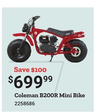 Tractor Supply Company Coleman b200r mini bike offer
