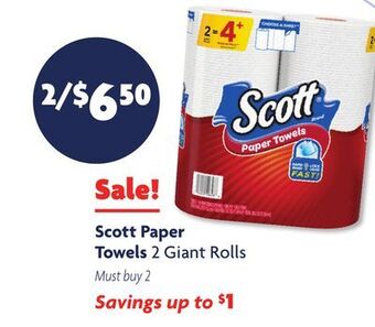 Family Dollar Scott paper towels offer