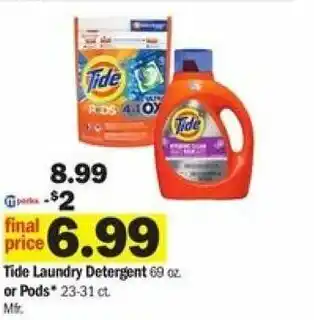 Meijer Tide Laundry Detergent 59 oz Or Pods offer
