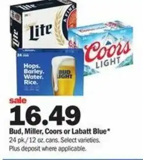 Meijer Bud,Miller,Coors Or Labatt Blue offer