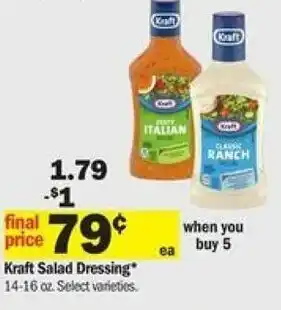 Meijer Kraft Salad Dressing 14-16 oz offer