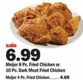 Meijer Meijer 8 Pc. Fried Chicken Or 10 pC. Dark Meat Fried Chicken offer