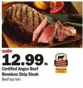 Meijer Certified Angus Beef Boneless Strip Steak offer