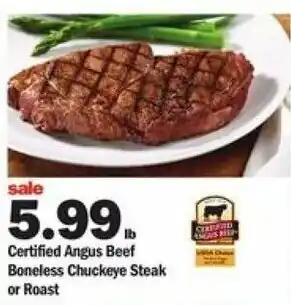 Meijer Certified Angus Beef Boneless Chuckeye Steak Or Roast offer