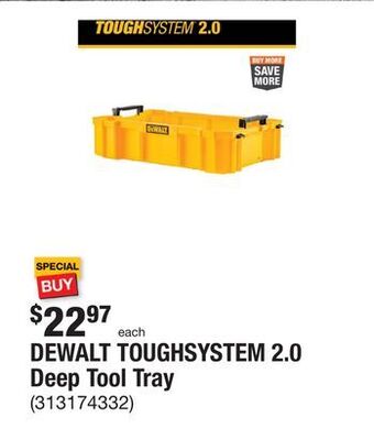 The Home Depot Dewalt toughsystem 2.0 deep tool tray offer