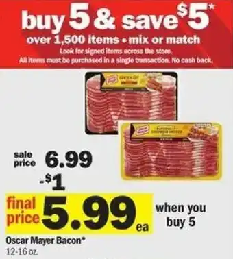Meijer Oscar Mayer Bacon 12-16 oz offer