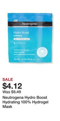 Ulta Beauty Neutrogena hydro boost hydrating 100% hydrogel mask offer