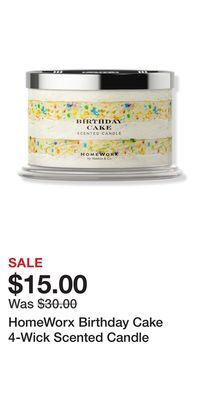 Ulta Beauty Homeworx birthday cake 4-wick scented candle offer