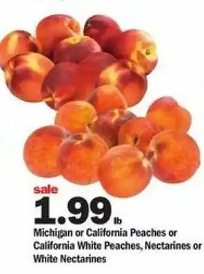 Meijer Michigan Or California Peaches Or California White Peaches, Nectarines Or White Nectarines offer