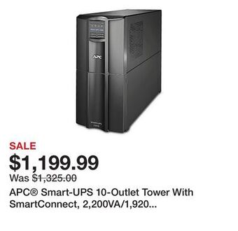 Office Depot Apc® smart-ups 10-outlet tower with smartconnect, 2,200va/1,920 watts, smt2200c offer