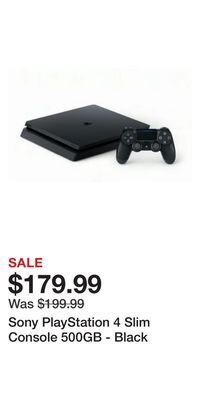 Game Stop Sony playstation 4 slim console 500gb - black offer