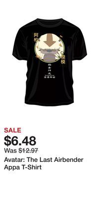 Game Stop Avatar: the last airbender appa t-shirt offer