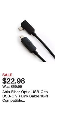 Game Stop Atrix fiber-optic usb-c to usb-c vr link cable 16-ft compatible with meta quest and quest 2 gamestop exclusive offer