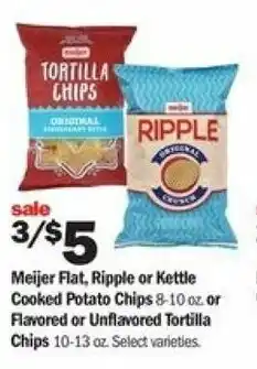 Meijer Meijer Flat, Ripple Or Kettle Cooked Potato Chips 8-10 oz offer